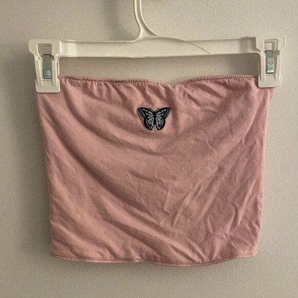 Hollister Light Pink Butterfly Tube Top - Picture 1 of 3